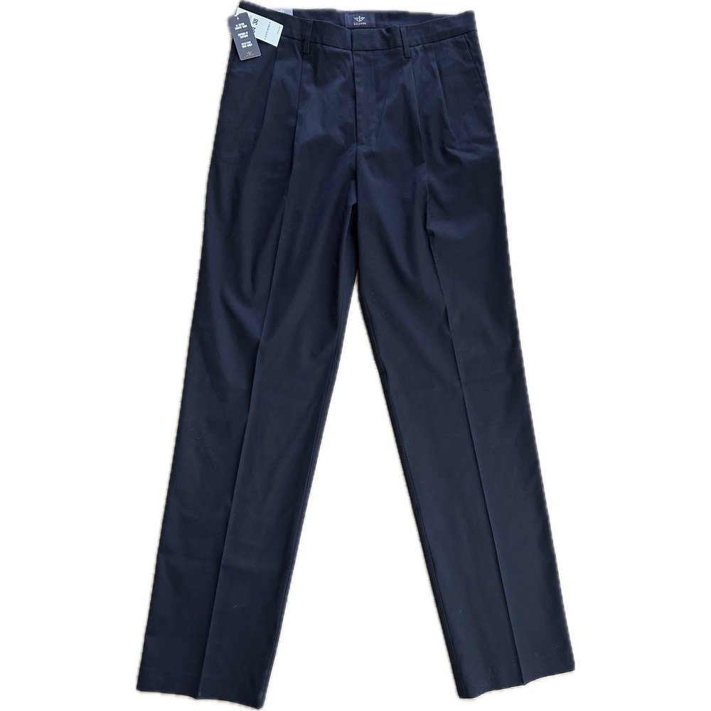 Dockers Mens Black Signature Iron Free Pleated Big & Tall Dress Pants 34x38‎ NEW